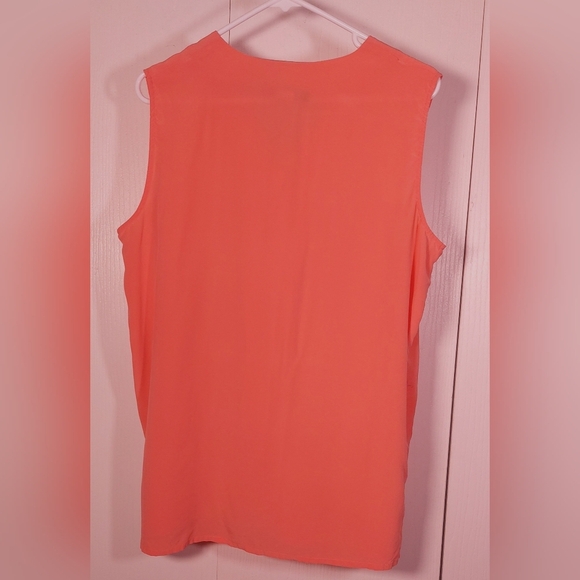 Savannah Vintage 100% Silk Blouse Size XL Button Front Sleeveless Preppy Classy - Picture 4 of 8